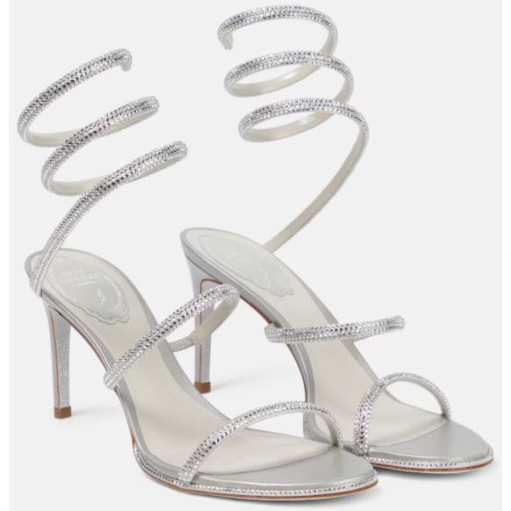 New with tags Rene Caovilla Cleo embellished satin sandals